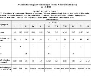 Harmonogram wywozu nieczystości