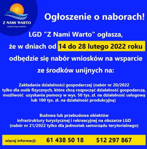 Ogłoszenie o naborze wniosków