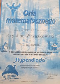 Dyplom finalisty Orła matematycznego