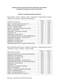 Informacja o bezpłatnym transporcie