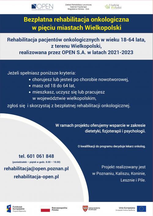 Bezpłatna rehabilitacja onkologiczna