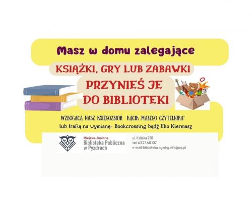 Biblioteka przyjmuje stare książki, gry, zabawki