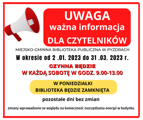 Zmiana godzin pracy M-GBP w Pyzdrach