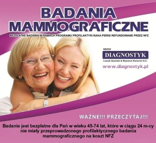 Bezpłatne badanie mammograficzne