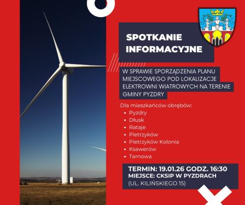 Ogłoszenie o przystąpieniu do sporządzenia miejscowego planu zagospodarowania przestrzennego dla lokalizacji elektrowni wiatrowych